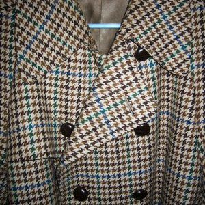 1950's DAKS Dog Tooth Raglan Trench Coat